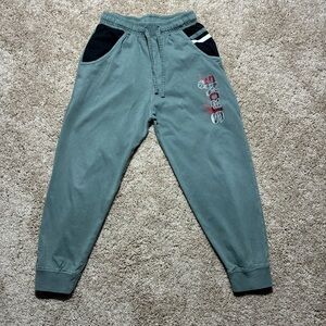 JOGGER PANTS KIDS Size 6 - 7 Yrs Color Dark Grey Tie Waist Black Pockets